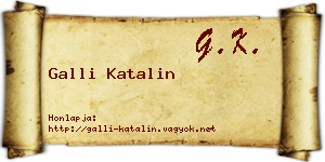 Galli Katalin névjegykártya